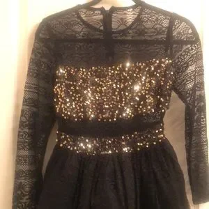 SHEIN | Dresses | Shein Blackgold Puffy Lace Dress 62 | Poshmark